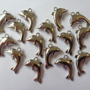 15 Silver dolphin charms