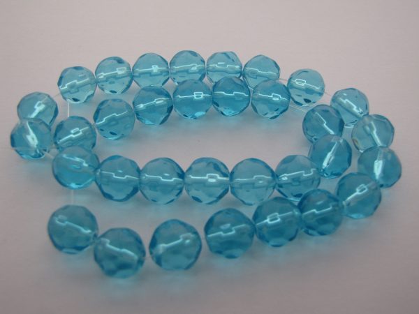 Aqua faceted beads 1 Strand