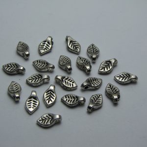 20 Silver metal leaf charms