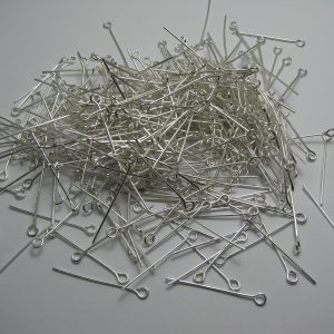 Eye pins silver metal 30mm