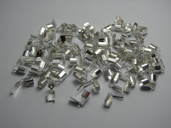 100 Silver clamps 10x4mm