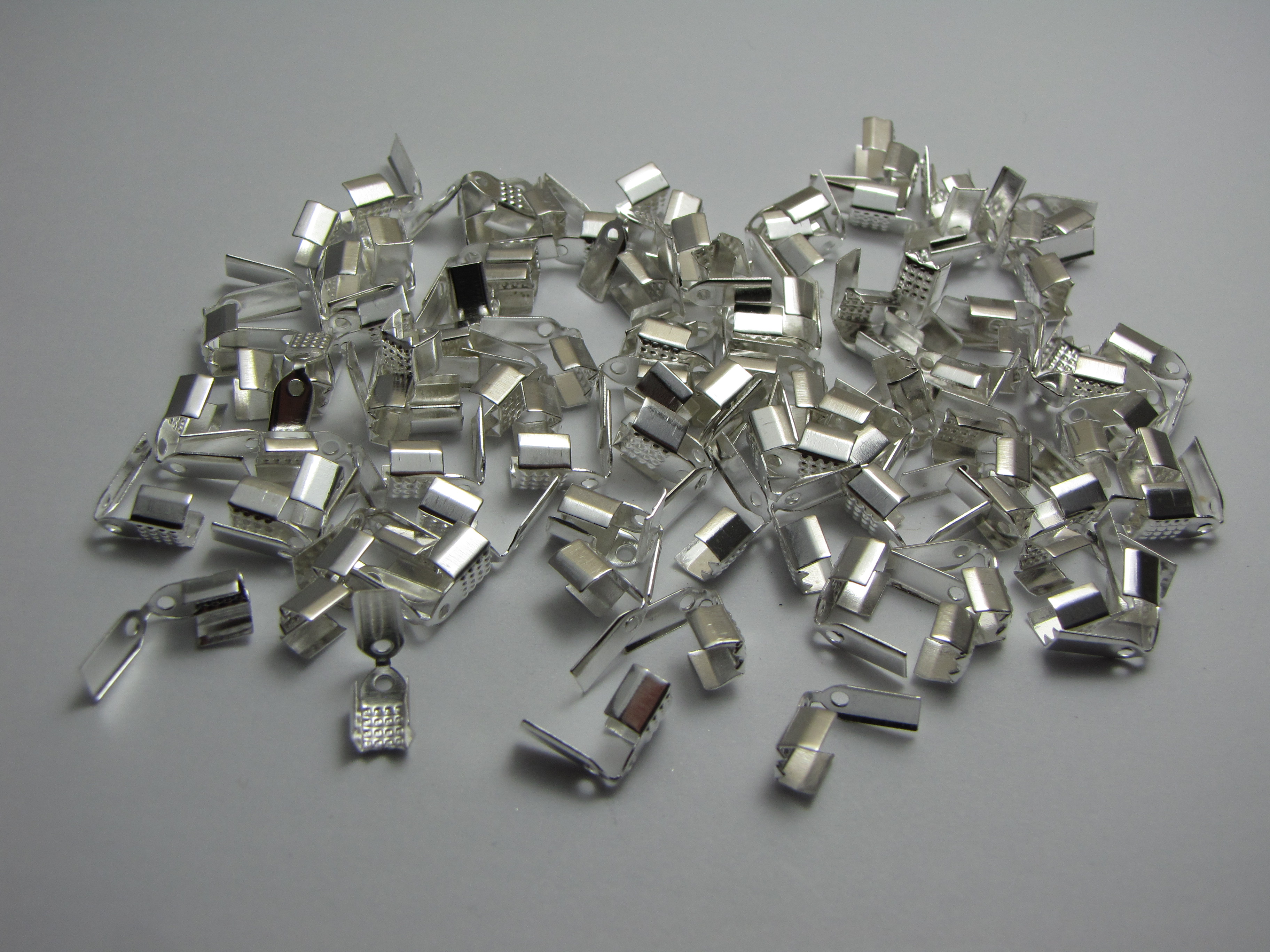100 Silver clamps 10x4mm Beadzone