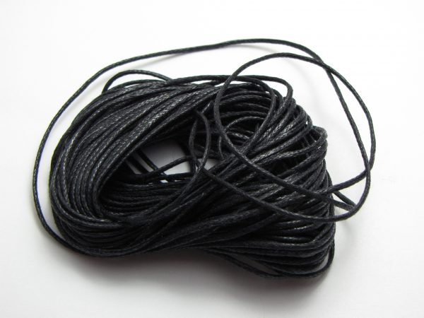 10mtrs of Black waxed cord 1mm