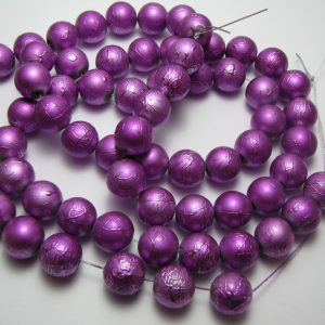 Purple painted beads 12mm