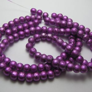 Purple painted beads 8mm