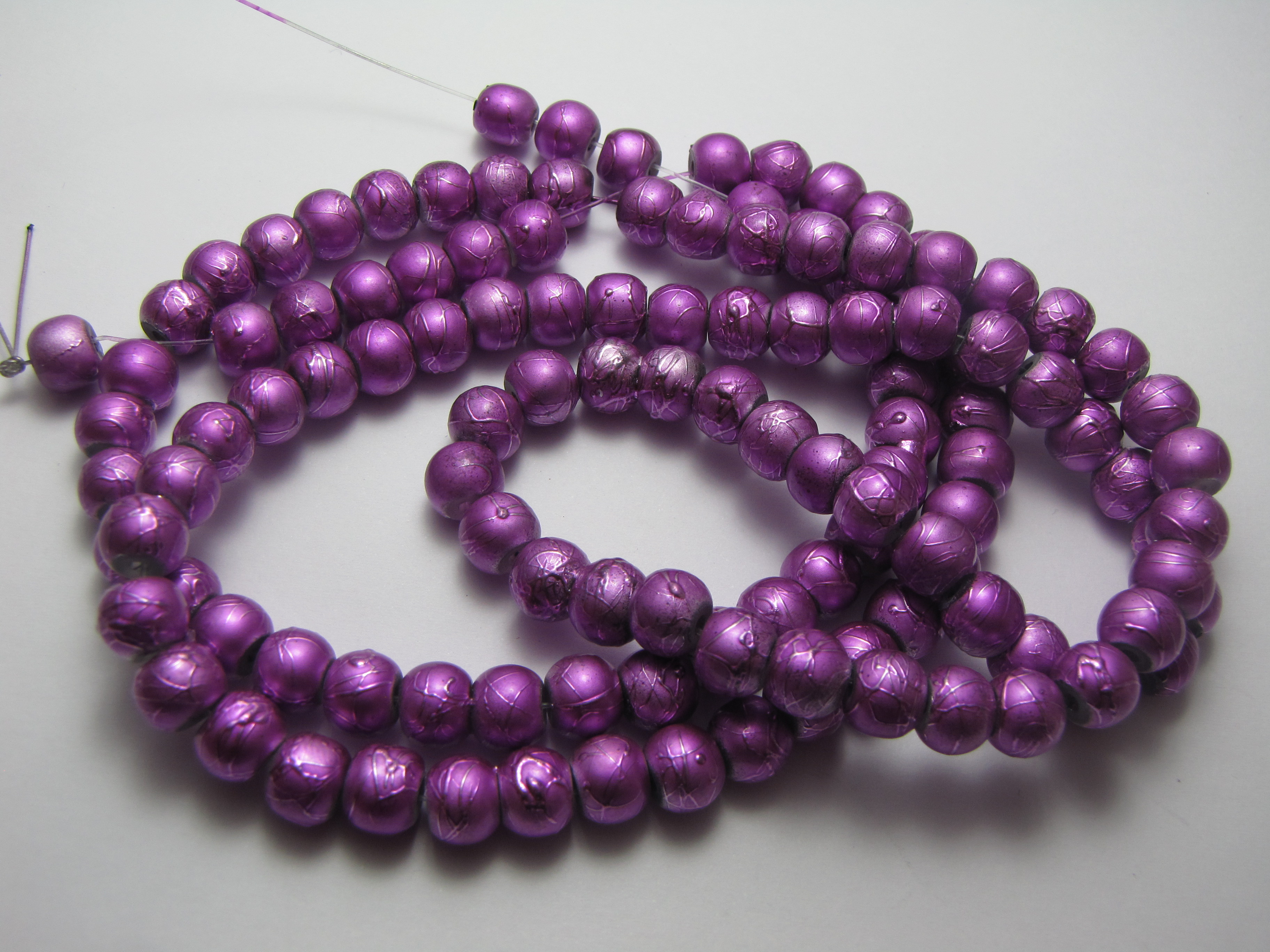 Purple painted beads 8mm | Beadzone