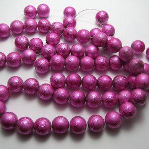 Pink painted beads 12mm