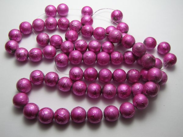 Pink painted beads 12mm