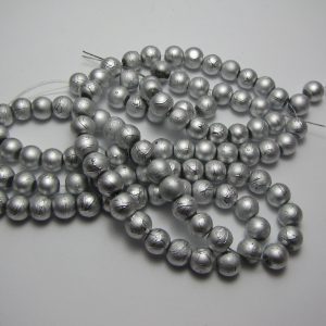Silver painted beads 8mm