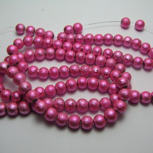 Pink painted beads 8mm