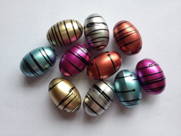 10 Oval beads mixed colour