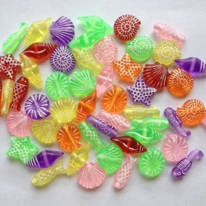 50 Mixed sea life shaped beads