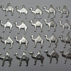 20 Silver metal camel charms