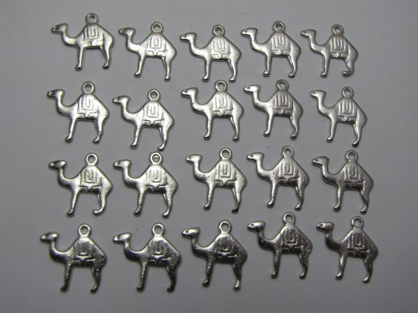20 Silver metal camel charms