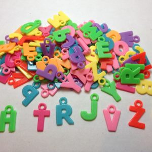 100 Coloured letter charms