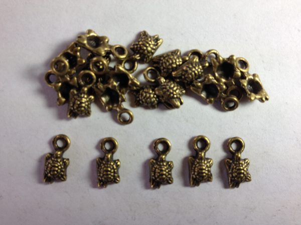 20 Bronze metal turtle charms